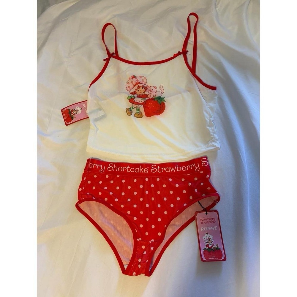 NWT Strawberry Shortcake Pajama Set Tank and Panties ROMWE